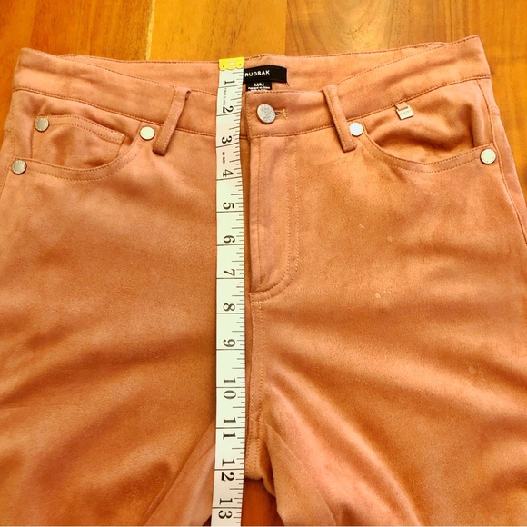 RUDSAK Dusty Rose Suede Texture Minimalist Skinny Pencil Trousers Pants. Medium. - Picture 9 of 13
